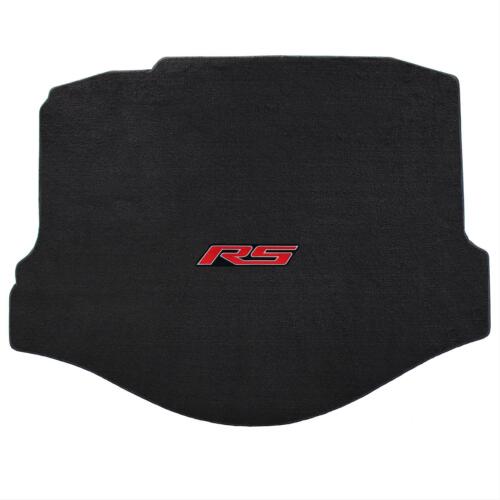 2010-15 Chevy Camaro Coupe Ebony Black Rear Trunk Cargo Mat - Red RS Emblem Logo
