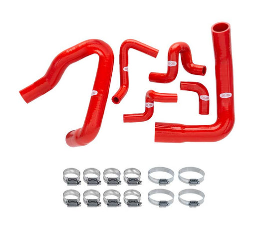 1986-1993 Mustang & Cobra 5.0 V8 Silicone Engine Radiator Red Hoses Kit w Clamps