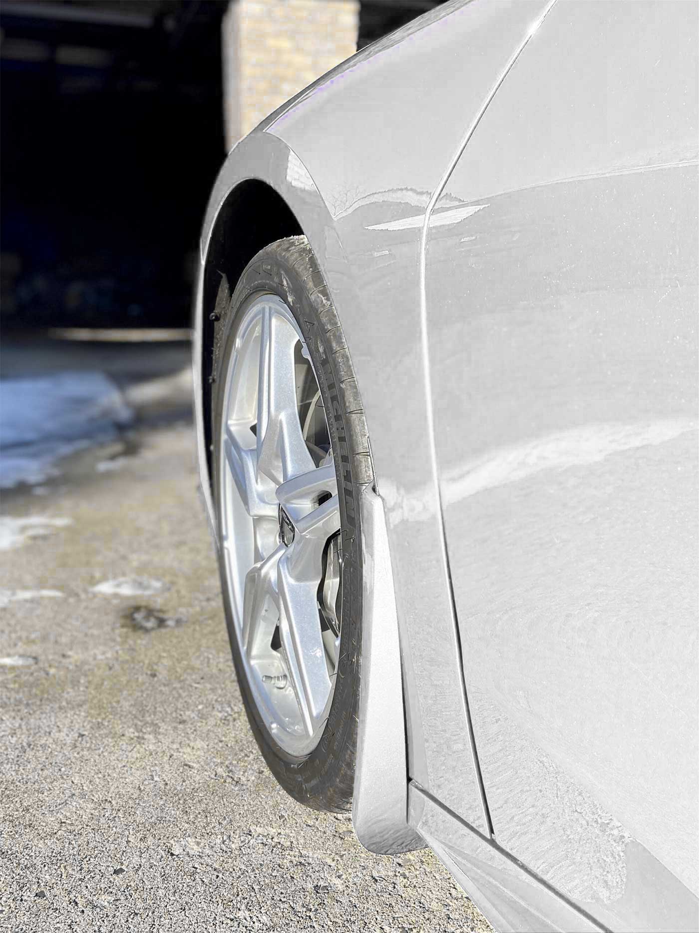 2020-2023 Corvette C8 Front Painted Splash Guards Mud Flaps Arctic White G8G