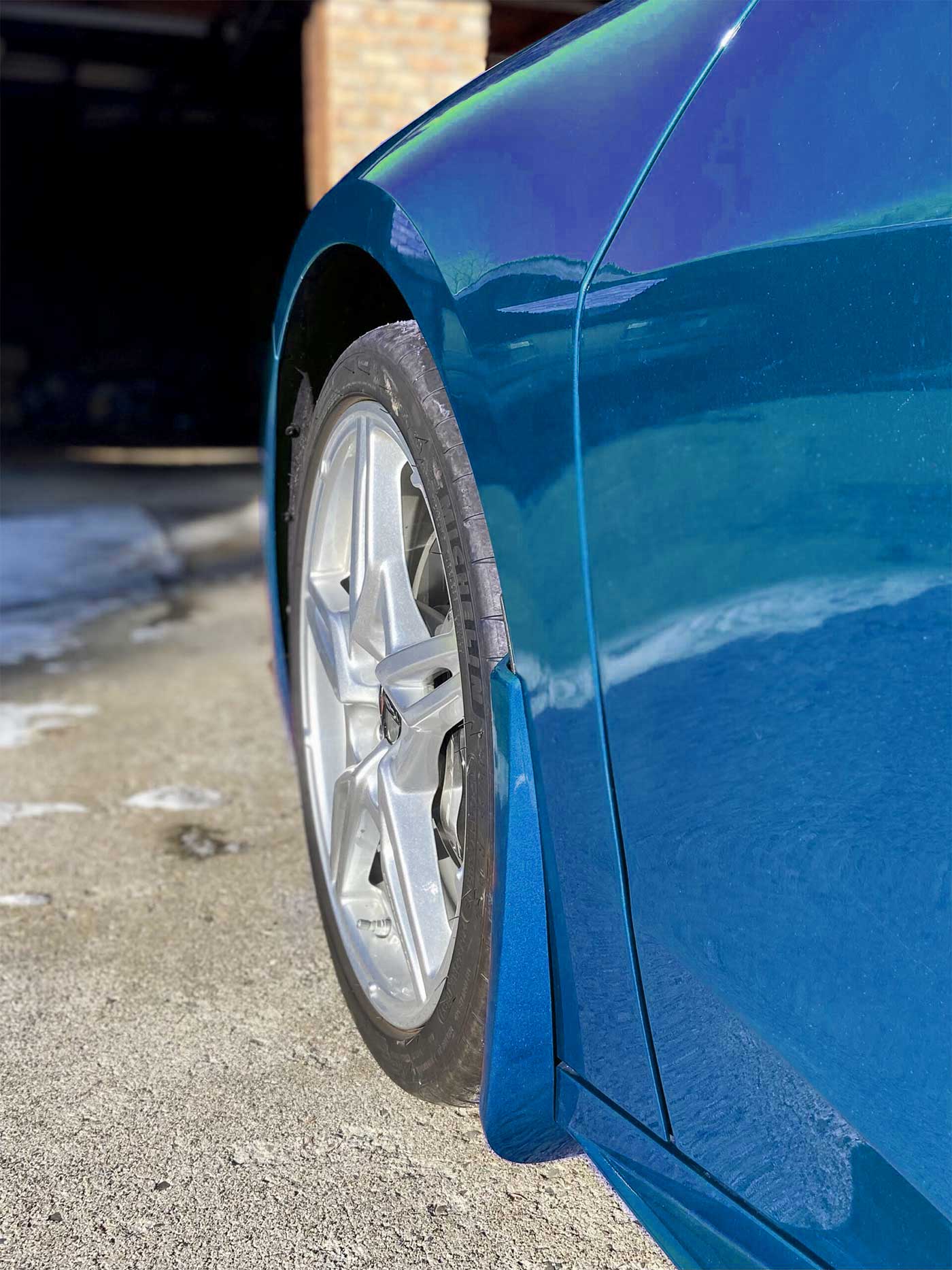 2020-2023 Corvette C8 Front Splash Guards Mud Flaps Elkhart Lake Blue GS7