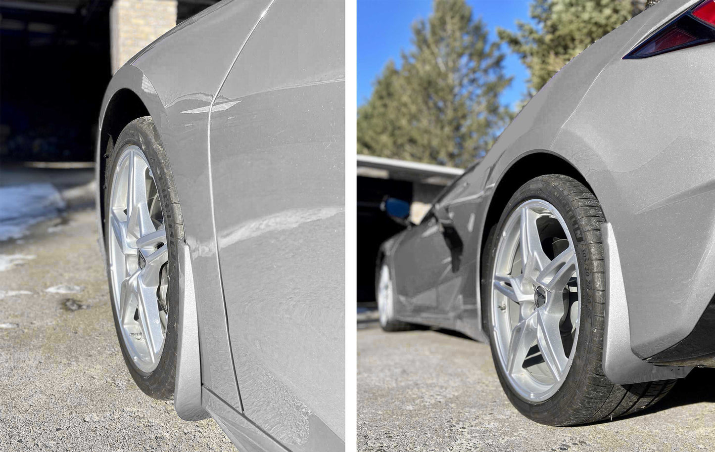 2020-2023 Corvette C8 Front Rear Splash Guards Mud Flaps Ceramic Matrix Gray G9F