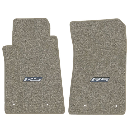2010-2015 Camaro Gray Grey Front 2pc Floor Mats Set - Silver RS Road Sport Logos