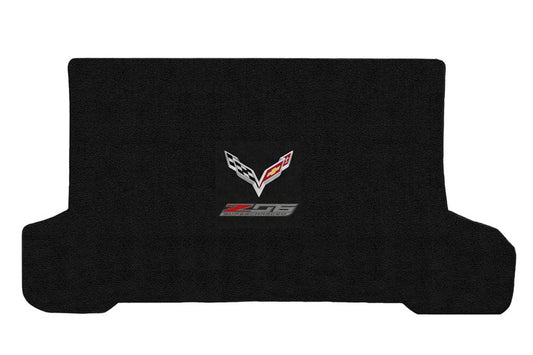 2014-2019 C7 Corvette Convertible Jet Black Trunk Mat - Crossed Flags & Z06 Logo