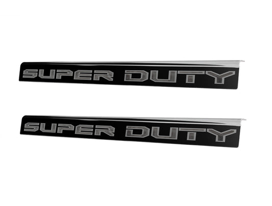2017-2022 Ford Super Duty 2-Door OEM Black Platinum Stainless Bottom Door Step Sill Plates Pair