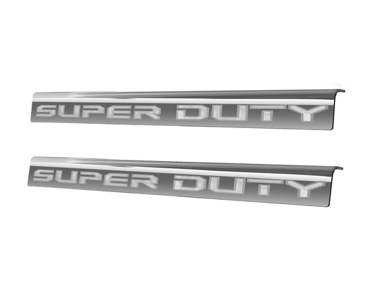 2017-2022 Ford Super Duty 2-Door OEM Polished Stainless Bottom Door Step Sill Plates Pair