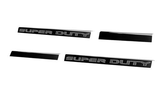 2017-2022 Ford Super Duty Crew Cab OEM Black Platinum Stainless 4pc Bottom Door Step Sill Plates