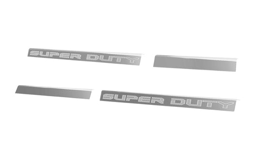 2017-2022 Ford Super Duty Crew Cab OEM Polished Stainless 4pc Bottom Door Step Sill Plates
