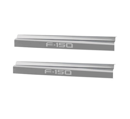 2021-2024 F150 SuperCab Polished Stainless 2pc Bottom Door Step Sill Plates