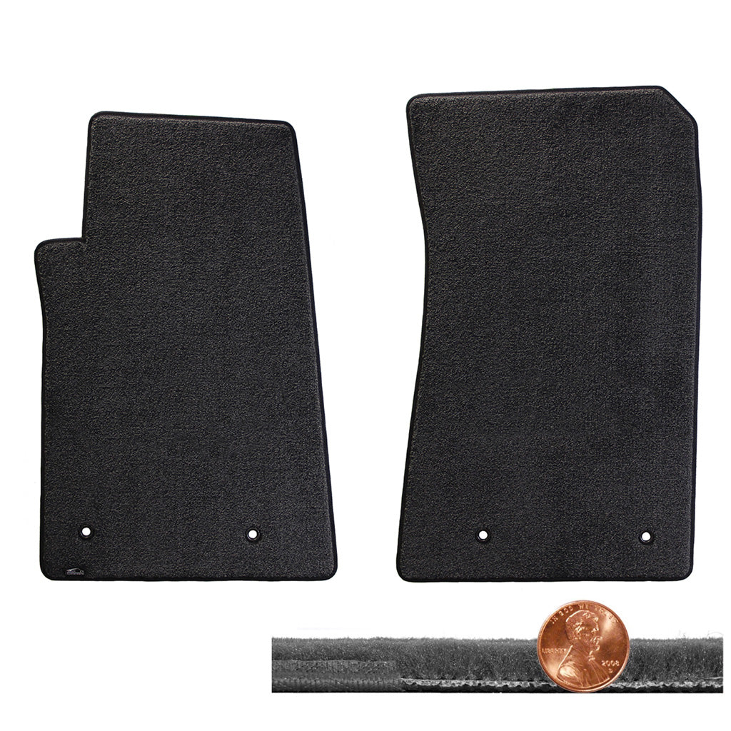 2010-2015 Chevy Camaro Velourtex 2pc Ebony Black Front Floor Lloyd Mats Set