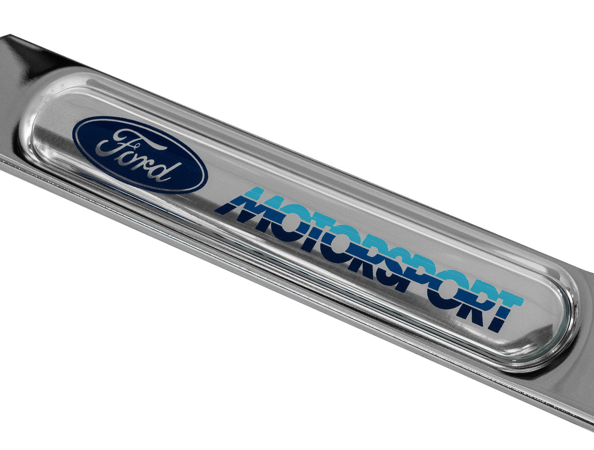 Ford Motorsport 80s Logo Polished Stainless Steel License Plate Frame