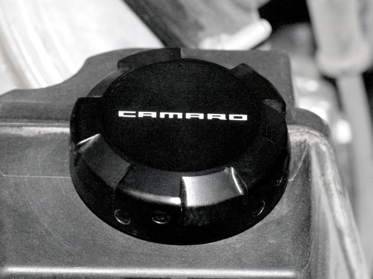 2010 2011 2012 2013 Camaro Black Billet Power Steering Tank Engine Cap Cover