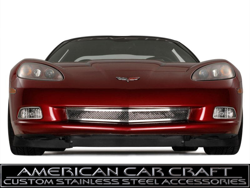 2005-2013 C6 Corvette Polished Steel Mesh Front Grille - Fits Over Stock Grille