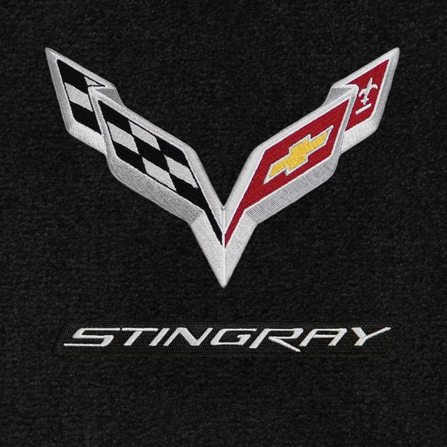 2014-2019 C7 Corvette Convertible Jet Black Trunk Mat - Flags & STINGRAY Logos