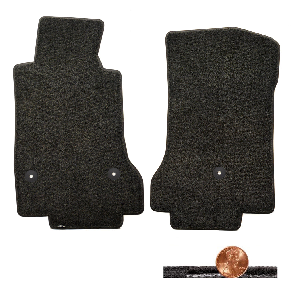 2005 2006 C6 Corvette Classic Loop 2pc Ebony Black Front Floor Lloyd Mats Sets