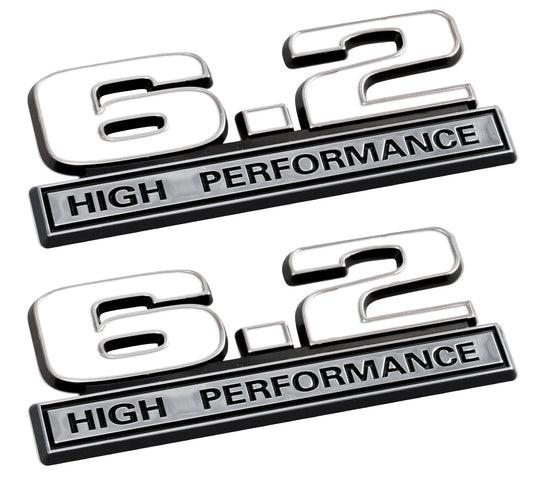 6.2 High Performance 5' Fender Emblems Camaro ZL1 Corvette LS3 White & Chrome