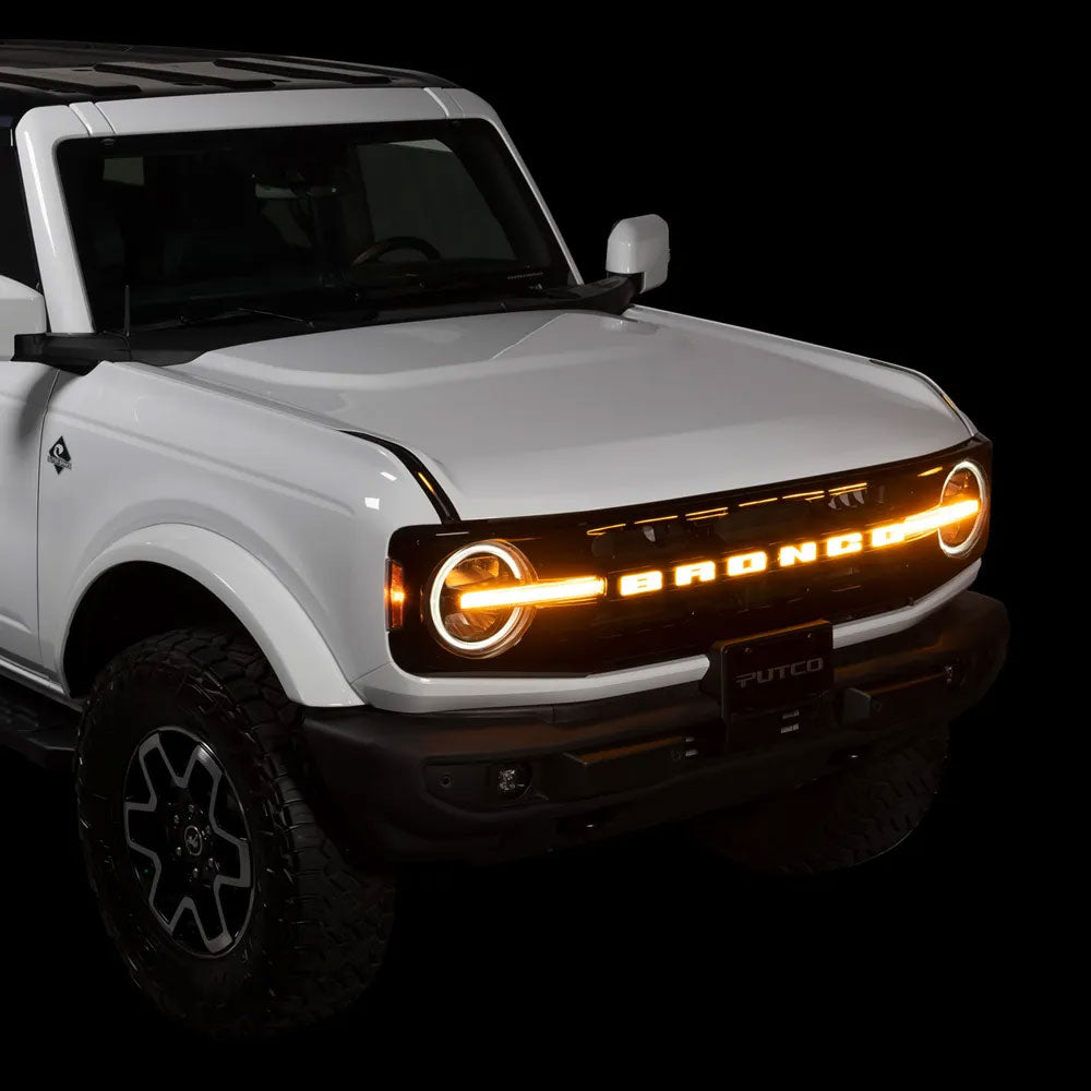 2021-2024 Ford Bronco w/ Front Camera LED Light Up Grille Emblem Letters Amber or White