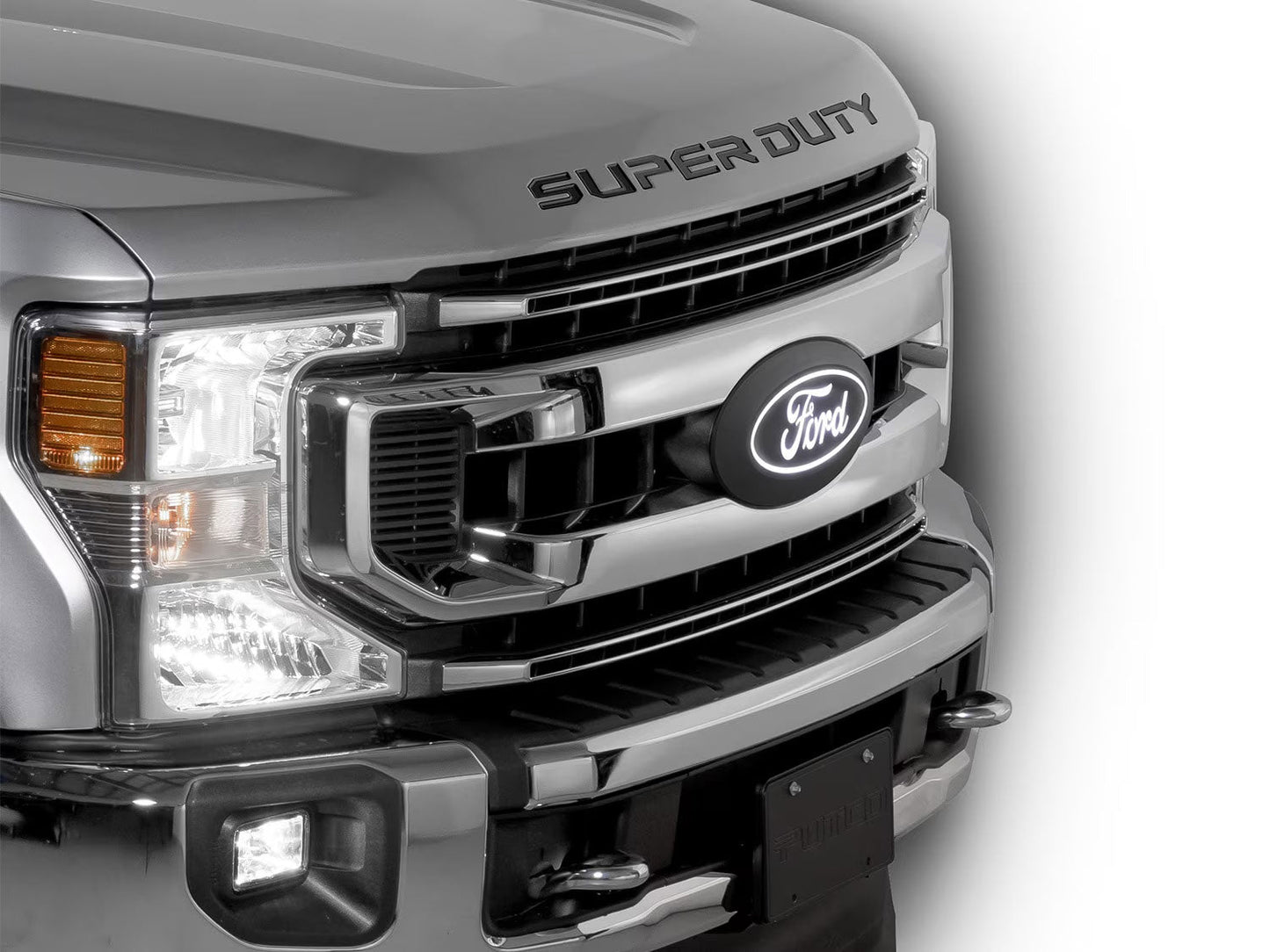 2021-2024 Ford Super Duty w/o Camera Front Grille Light Up LED Emblem - Fits w/ LED Headlights