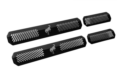 2021-2024 Bronco 4-Door Genuine Ford OEM Sill Step Plates Black Stainless Steel