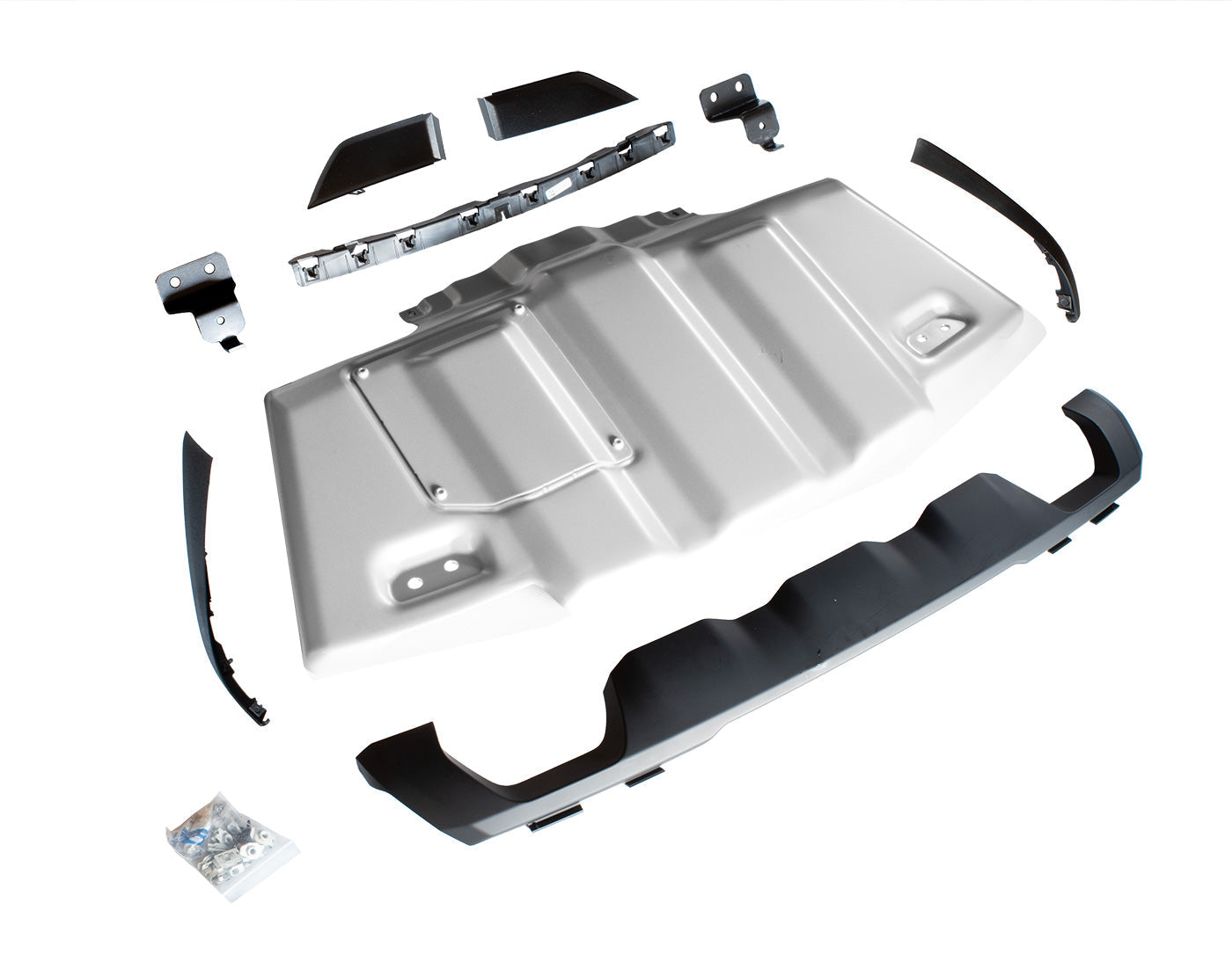 2022-2023 Ford F150 OEM M-5018-FSP Front Lower Air Dam Metal Skid Plate Silver