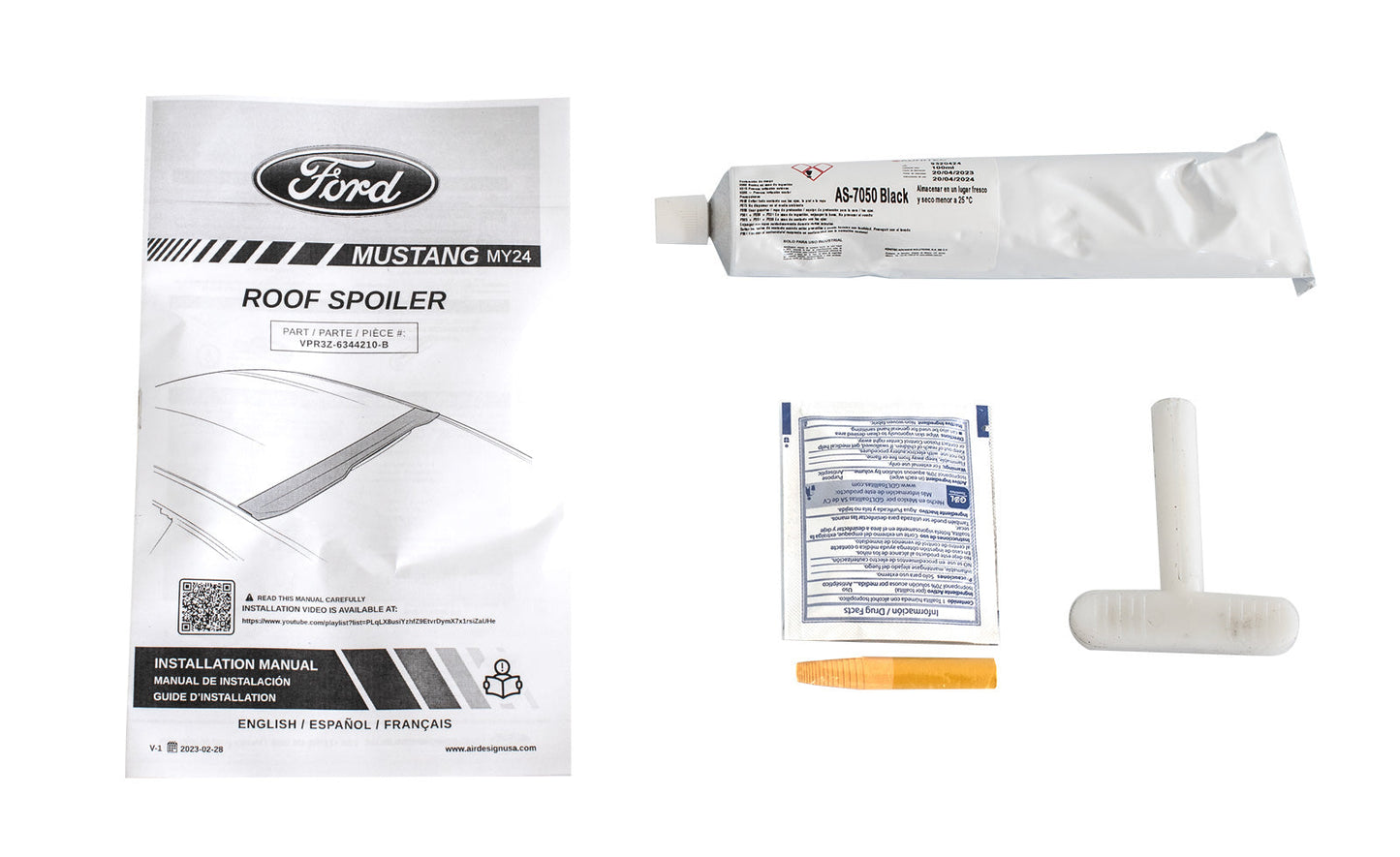 2024-2025 Mustang Genuine Ford OEM VPR3Z-6344210-B Gloss Black Rear Roof Spoiler