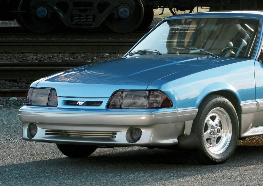 1987-1993 Ford Mustang GT Stock Smoked Headlights w/ Amber Sides & Fog Lights