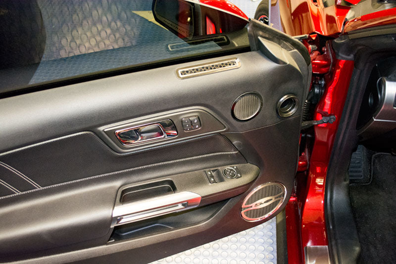 2015-2017 Ford Mustang Stainless Steel Matrix Door Vent Covers - Pair LH & RH