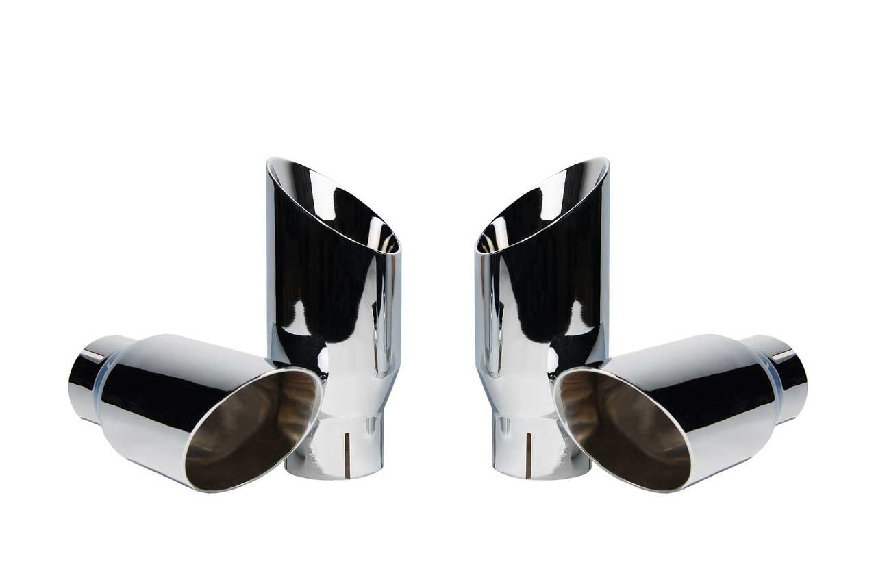 2018-2023 Ford Mustang GT Roush 422100 Chrome Quad Tip Active Exhaust System