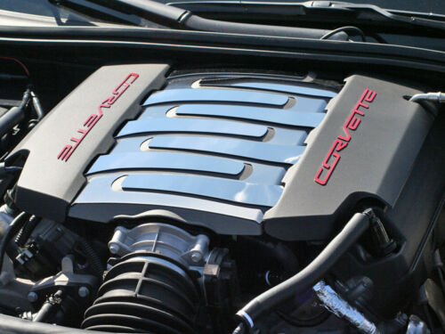 C7 Corvette Stingray Fuel Rail Plenum Cover Brushed Plate & Polished Accents 9pc