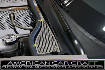 2008-2012 Corvette C6 Polished & Perforated Wiper Cowl Covers - 2 Piece Set