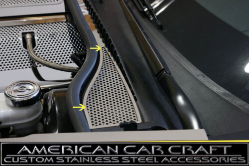 2008-2012 Corvette C6 Polished & Perforated Wiper Cowl Covers - 2 Piece Set