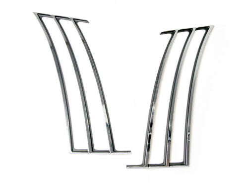 2010-15 Camaro Chrome Quarter Panel Trim Side Vent Inserts Shark Gills - Pair