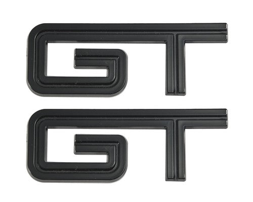 2005-2010 Ford Mustang GT 4.5" Gloss Black Fender Trunk Emblems Badges Pair
