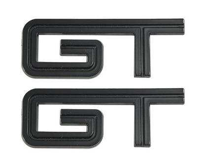 2005-2010 Ford Mustang GT 4.5" Gloss Black Fender Trunk Emblems Badges Pair