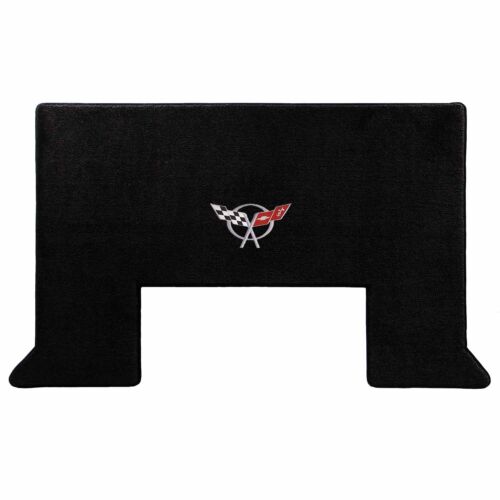 2001-2004 C5 Corvette Z06 Black Trunk Cargo Mat w/ Silver Flags Logo Embroidery