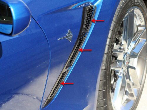 C7 Corvette Stingray Coupe Side Vent Grille Overlay Inserts - Polished RH LH Set