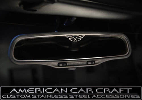1997-2004 C5 Rear View Mirror Trim Surround Frame Insert w/ Crossed Flags Logo
