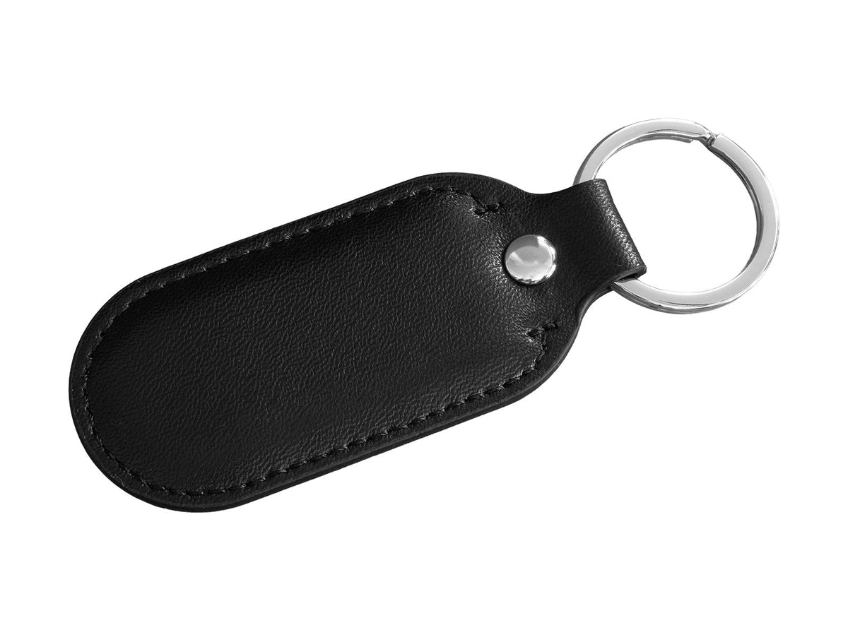 Ford Motorsport 80s Logo Keychain M-1800-FM Stainless Steel & Black Leather