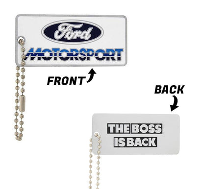 Ford Motorsport Early 1980s Style Logo Blue Metal License Plate Insert, Keychain, & Emblem (Copy)