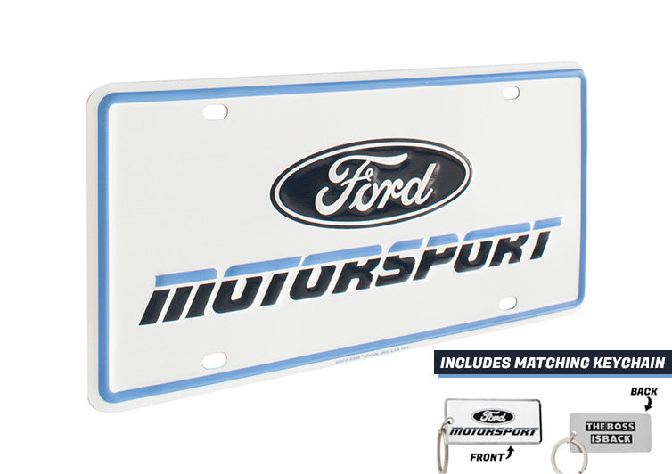 Ford Motorsport Late 1980s Style Logo Blue 2 Color Metal License