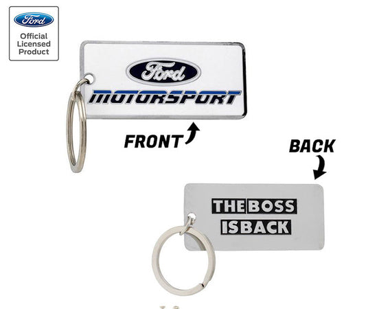 Ford Motorsport Late 1980s Style Logo Blue 2 Color Metal Keychain