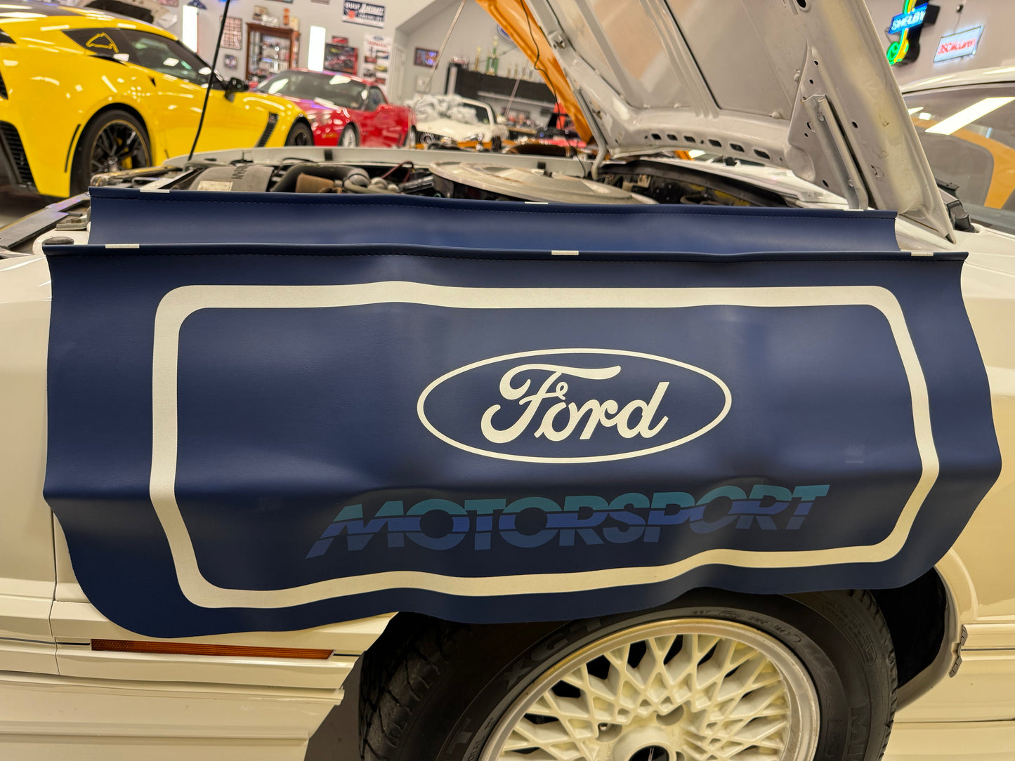 1979+ Mustang Ford Motorsport Anti Scratch 34" Vinyl Fender Cover Protector Blue