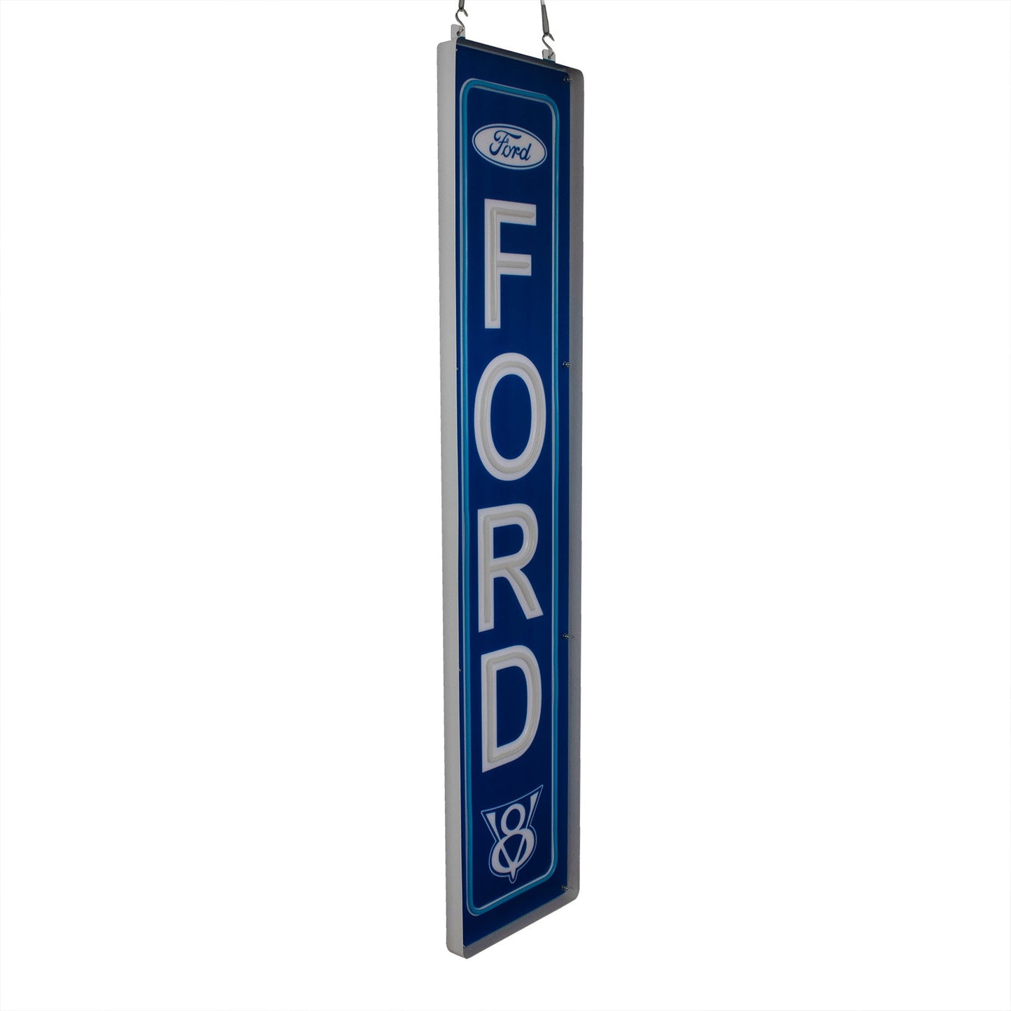 Ford Vertical Garage Wall Blue Light Up LED Flex Neon Sign 47" x 10"
