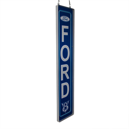 Ford Vertical Garage Wall Blue Light Up LED Flex Neon Sign 47" x 10"
