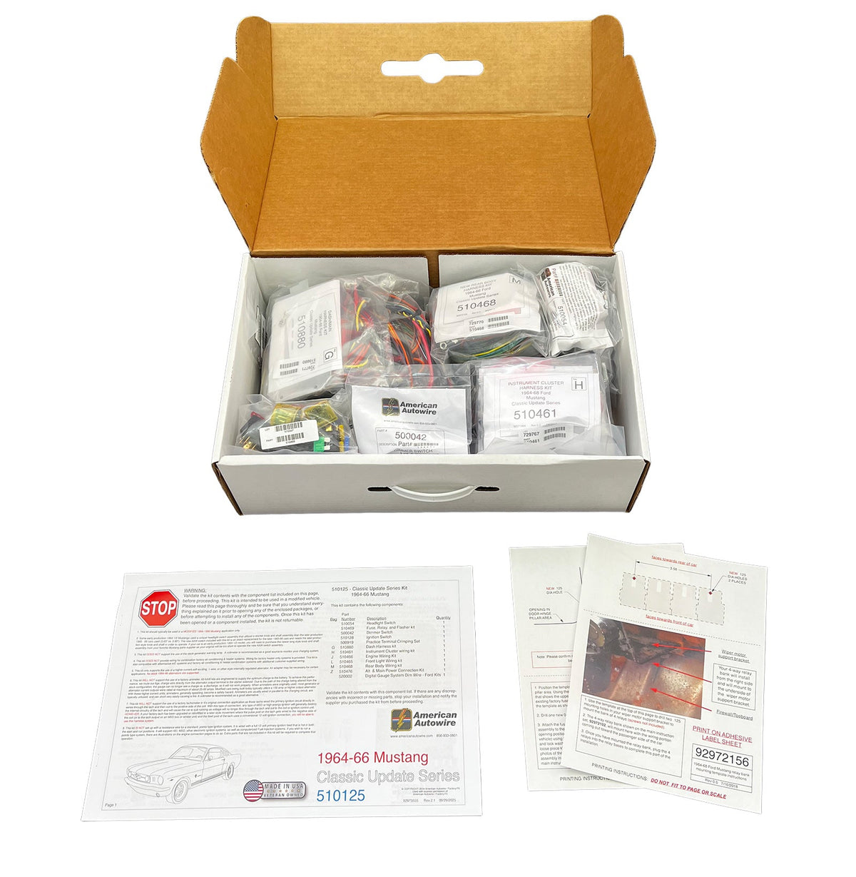 1964.5-1966 Ford Mustang American Autowire 510125 Complete Wiring Harness Classic Update Kit