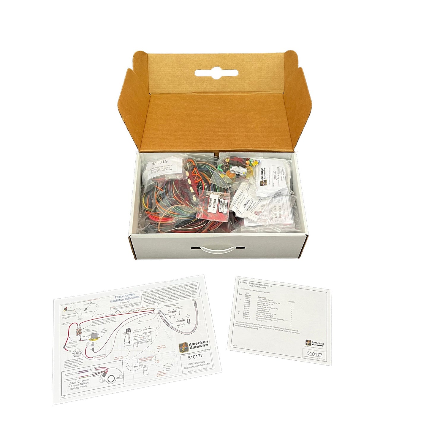 1969 Ford Mustang American Autowire 510177 Complete Wiring Harness Classic Update Kit