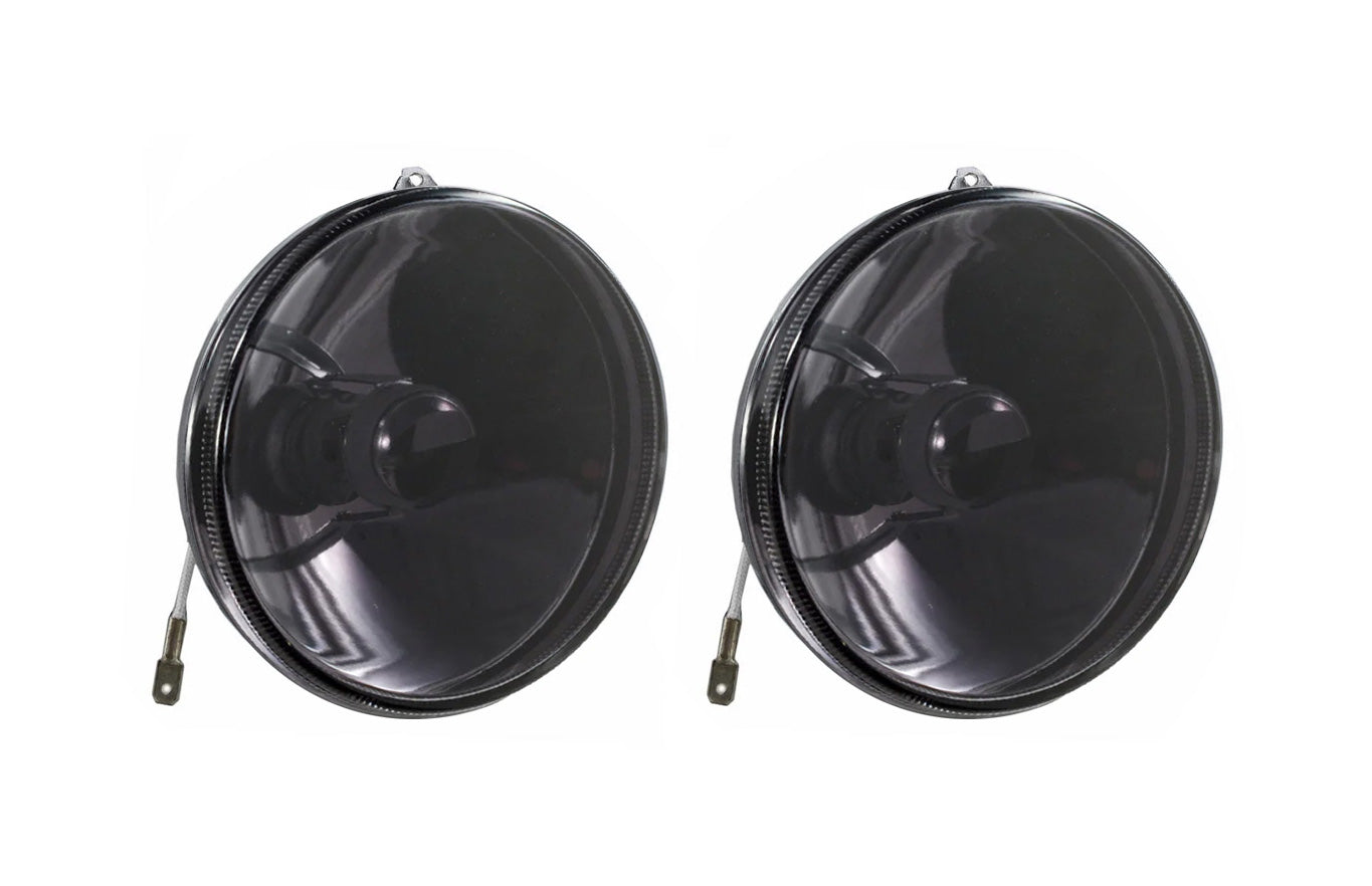 1987-1993 Mustang GT Euro Smoked Fog Lights Lenses & H3 Bulbs - Pair