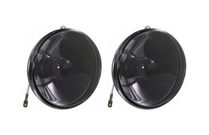 1987-1993 Mustang GT Euro Smoked Fog Lights Lenses & H3 Bulbs - Pair