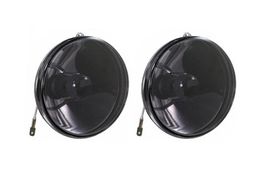 1987-1993 Mustang GT Euro Smoked Fog Lights Lenses & H3 Bulbs - Pair