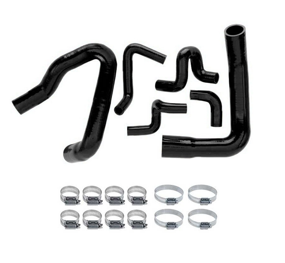 1986-1993 Mustang 5.0L 2-Row 24" Aluminum Radiator w/ Fan Shroud & Black Hoses