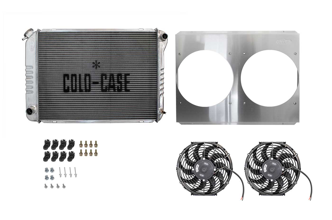 1987-1993 Mustang GT LX 5.0 Manual Trans All Aluminum Radiator w/ Dual 12" Fans & Wiring Harness